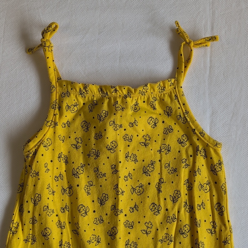 joe fresh floral tank jumpsuit yellow 12-18 months baby girl - Picture 2 of 6